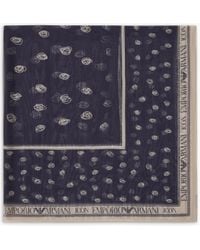 Emporio Armani - Pure Silk Foulard With An Icon All-Over Abstract Pattern - Lyst