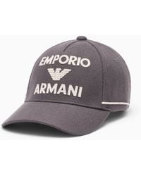 Emporio Armani - Baseball Hat Wool Cashmere With Adjustable Strap - Lyst