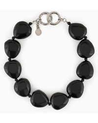Emporio Armani - Choker Necklace With Rounded Gemstones - Lyst