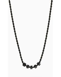 Emporio Armani - Gunmetal Stainless Steel Chain And Rondelle Necklace - Lyst
