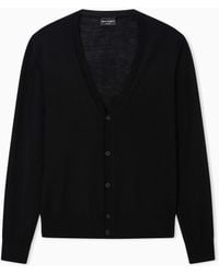 Emporio Armani - Pure Virgin Wool V-Neck Cardigan - Lyst