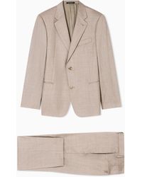 Emporio Armani - Single-Breasted Suit With Micro Jacquard Made Of A Wool And Silk Blend - Lyst