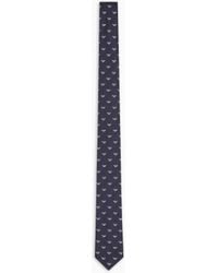 Emporio Armani - Pure Silk Tie With All-Over Jacquard Micro-Eagle - Lyst