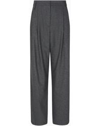 Emporio Armani - Icon Wool Flannel Trousers With Pleats - Lyst