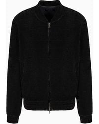 Emporio Armani - Icon Quilted Stretch Velvet Blouson - Lyst