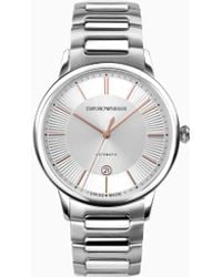 Emporio Armani - Swiss Made Automatic Stainless Steel Watch - Lyst