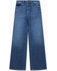 Emporio Armani - 5-Pocket Pants High-Waisted Wide-Leg Denim With A Used Look - Lyst