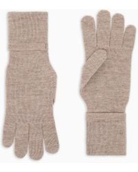 Emporio Armani - Guantes En Punto De Lana Con Logotipo De La Firma Ea Bordado - Lyst
