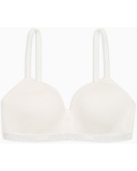 Emporio Armani - Asv Essential Studs Viscose Padded Triangle Bra - Lyst