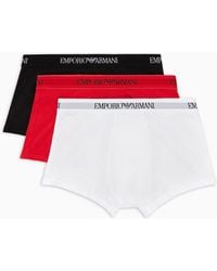 Emporio Armani - Lot Composé De 3 boxers Courts Basiques En Pur Coton - Lyst