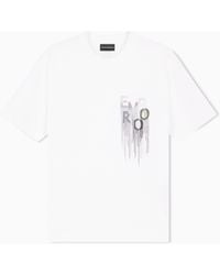 Emporio Armani - Heavy Jersey T-Shirt With Embroidered Logo - Lyst