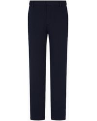 Emporio Armani - Pantalones Chinos De Punto Jersey En Tejido Jacquard Doble - Lyst