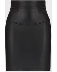 Emporio Armani Glove-like Nappa Lambskin Skirt - Black
