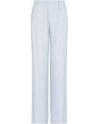 Emporio Armani - Armure Viscose Trousers With An Elasticated Waist - Lyst