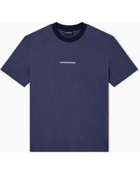 Emporio Armani - Heavy Jersey T-Shirt With Ea Generation Embroidery - Lyst
