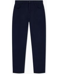 Emporio Armani - Slim-Fit Five-Pocket Drill Pants With An Embroidered Logo - Lyst