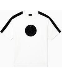 Emporio Armani - Lunar New Year Lyocell Blend Jersey T-Shirt With Oversized Patch And Tape - Lyst