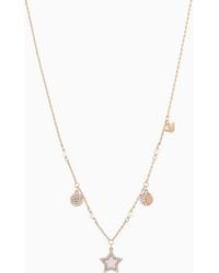 Emporio Armani - Rose Gold-tone Brass Station Necklace - Lyst