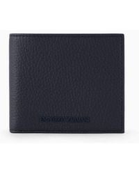 Emporio Armani - Tumbled Leather Wallet With Coin Pocket - Lyst