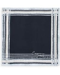 Emporio Armani - Pure Silk Foulard With A Frame Print - Lyst