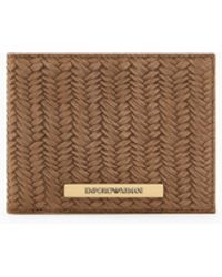 Emporio Armani - Embossed Suede Bifold Wallet - Lyst