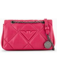Emporio Armani - Quilted Nappa Leather-effect Mini Bag With Flap - Lyst