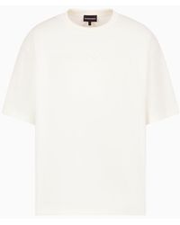 Emporio Armani - T-shirt En Piqué Interlock Avec Logo Embossé Bombé - Lyst