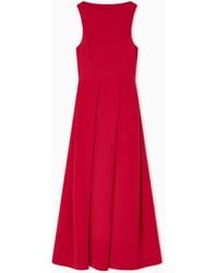 Emporio Armani - Ärmelloses Kleid Mit Falten Aus Funktionalem Cady - Lyst