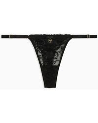 Emporio Armani - Asv Eternal Lace Recycled Lace Thong - Lyst