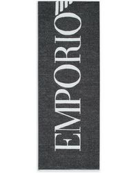 Emporio Armani - Bufanda Bicolor En Mezcla De Lana Con Maxilogotipo - Lyst