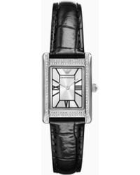 Emporio Armani - Two-Hand Leather Watch - Lyst