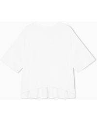 Emporio Armani - Interlock Jersey T-Shirt With Ruffles - Lyst