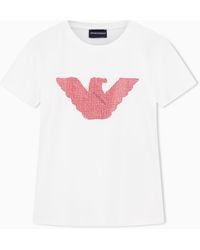 Emporio Armani - Asv Stretch-Jersey Slim-Fit T-Shirt With Oversized Eagle Pattern - Lyst