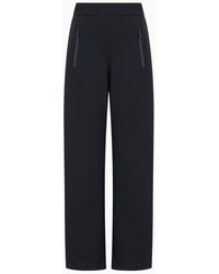 Emporio Armani - Pantalon En Double Jersey Avec Fermetures Zippées Thermocollées - Lyst