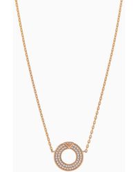 Emporio Armani - Rose Gold-tone Sterling Silver Pendant Necklace - Lyst