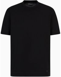 Emporio Armani - T-shirt Aus Jersey Mit Durchgängigem Jacquard-muster - Lyst