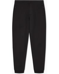 Emporio Armani - Modal Fleece Jogger Trousers With Ribbed Cuffs - Lyst