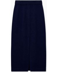 Emporio Armani - Shaved Virgin Wool Longuette Skirt Travel Essential - Lyst