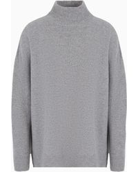 Emporio Armani - Jersey De Cuello Chimenea En Lana Virgen Con Motivo Vanisé A Cuadros Icon - Lyst