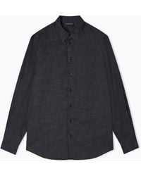 Emporio Armani - Shirt With All-Over Micro-Pattern Print - Lyst