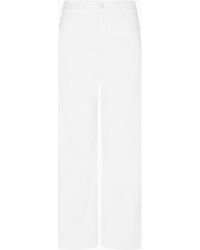Emporio Armani - Jean J33 Taille Mi-Haute Avec Jambe Large Courte En Sergé Stretch Teint En Pièce - Lyst