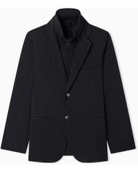 Emporio Armani - Stretch-Nylon Twill Blazer With Detachable Inner Panel - Lyst
