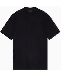 Emporio Armani - Jersey Jacquard T-Shirt With All-Over Motif - Lyst