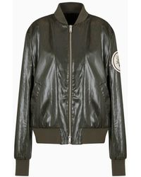 Emporio Armani - Sustainability Values Capsule Collection Wet-look Recycled Technical Satin Blouson - Lyst