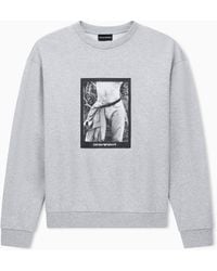 Emporio Armani - Photographic-Print Jersey Sweatshirt Signature Capsule - Lyst