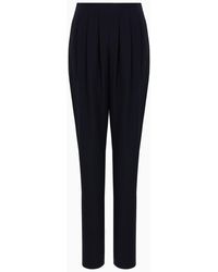 Emporio Armani - Darted, High-waisted Trousers In Techno Cady - Lyst