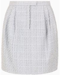 Emporio Armani - Lurex Tweed Skirt With Darts - Lyst