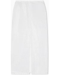 Emporio Armani - Long Drill Skirt With All-Over Micro Studs - Lyst