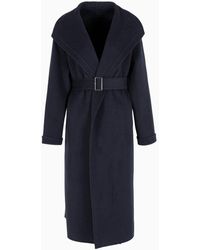 Emporio Armani - Compact Double Wool-blend Robe Coat - Lyst