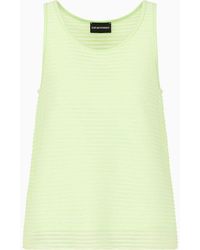 Emporio Armani - Flared Top In Ottoman-effect Jersey - Lyst